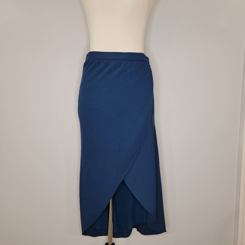 Reiss Wrap Midi Skirt Size 2 Blue